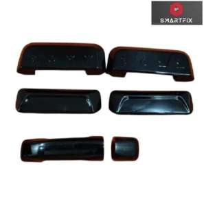 Mahindra Thar Roxx 2024 Catch Cover | Door Handle Cover/Protector, Chrome-Finish ABS Material, Black, Set of 6 Pieces with Adhesive Back (Black)