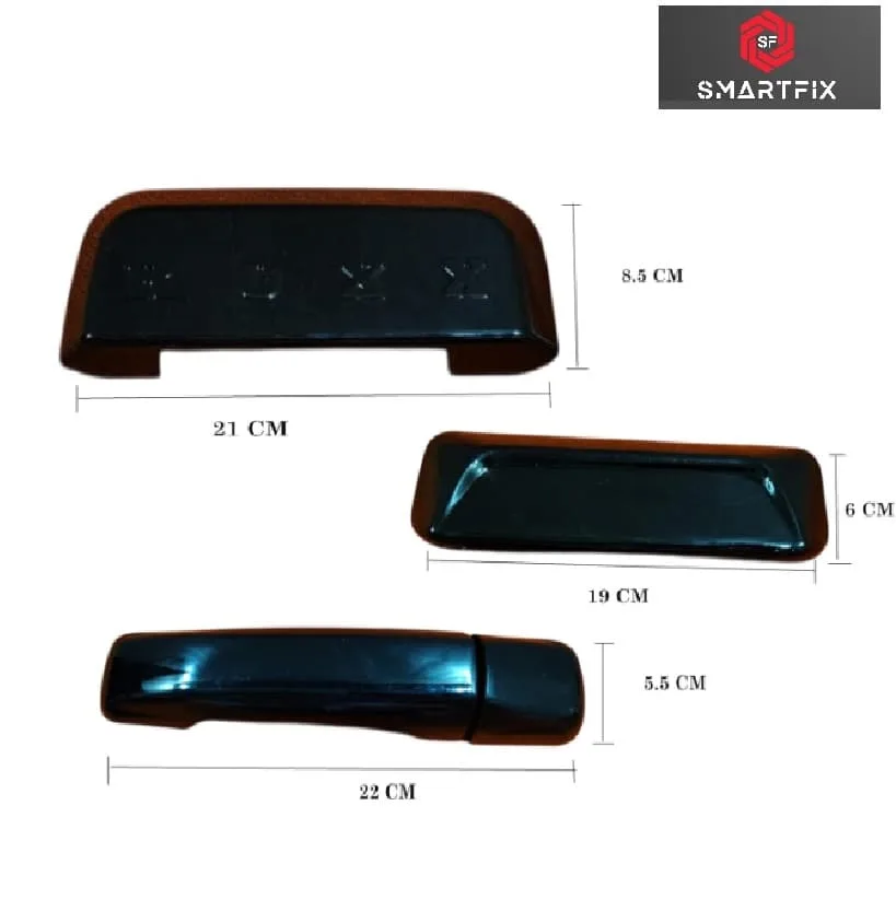 Mahindra Thar Roxx 2024 Catch Cover | Door Handle Cover/Protector, Chrome-Finish ABS Material, Black, Set of 6 Pieces with Adhesive Back (Black) - Image 6