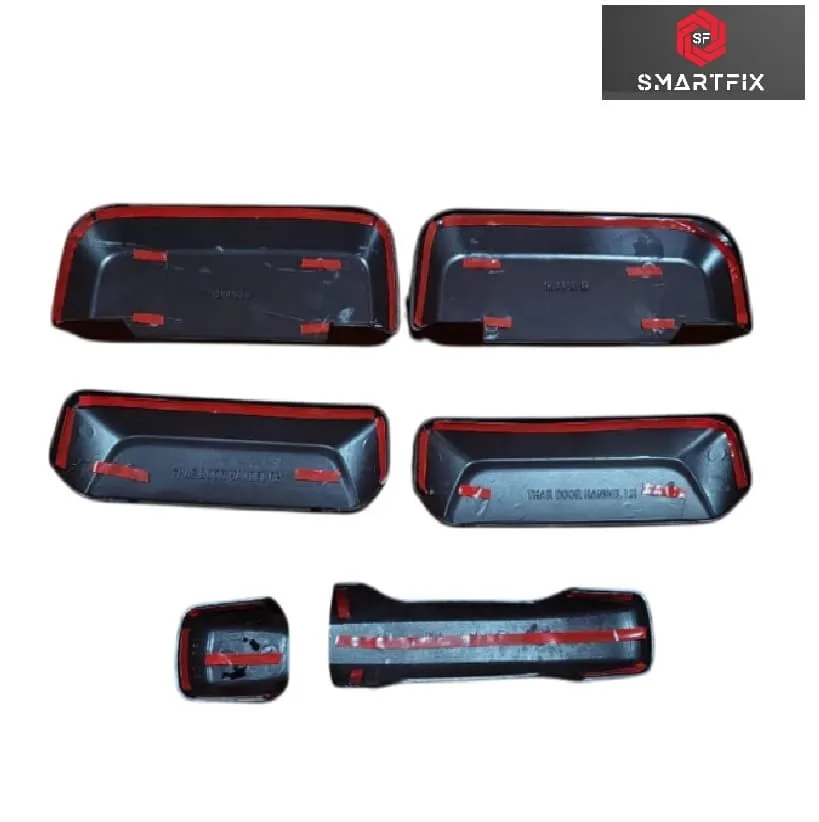 Mahindra Thar Roxx 2024 Catch Cover | Door Handle Cover/Protector, Chrome-Finish ABS Material, Black, Set of 6 Pieces with Adhesive Back (Black) - Image 5