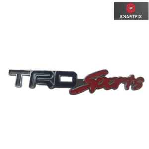 TRD Sports Badge Car Monogram Sticker, 3D Metal, Universal, Black Red (Pack of 1)