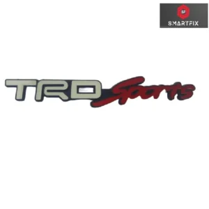 TRD Sports Badge Car Monogram Sticker, 3D Metal, Universal, White Red (Pack of 1)