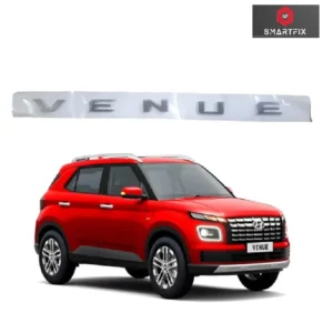 Venue 3D Bonnet Letter Alphabets Names Logo Chrome Exterior Car Accessories for Hyundai Venue, Silver 46x2.5x0.3 cm