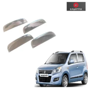 Maruti Suzuki Wagon R Catch Cover Exterior Door Handles, Chrome, Silver Color, Compatible Universal for Wagon R All Models, Set of 4 Pcs (Silver)