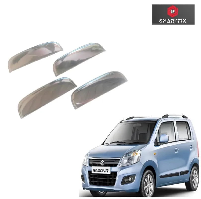 Maruti Suzuki Wagon R Catch Cover Exterior Door Handles, Chrome, Silver Color, Compatible Universal for Wagon R All Models, Set of 4 Pcs (Silver)