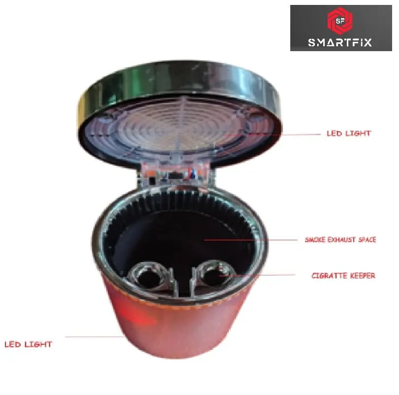 LED Ashtray for Car/Home/Office/Travel Interior Car Accessories, Pack of 1 - Image 2