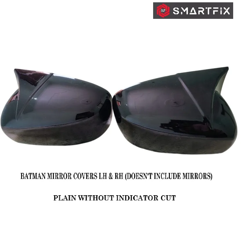 Batman Style Side Mirror Cover Plain Without Cut for Celerio Old LXI Model Glossy Black, Set of 2 LH & RH - Image 2