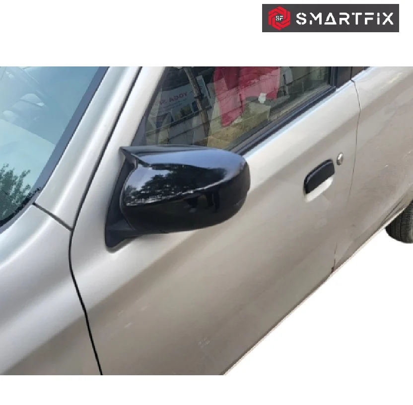 Batman Style Side Mirror Cover Plain Without Cut for Celerio Old LXI Model Glossy Black, Set of 2 LH & RH - Image 3