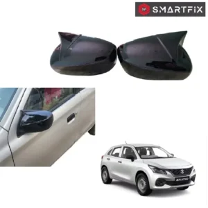 Batman Style Side Mirror Covers Plain Without Cut for Baleno 2022 Sigma Model, Glossy Black, Set of 2 LH & RH