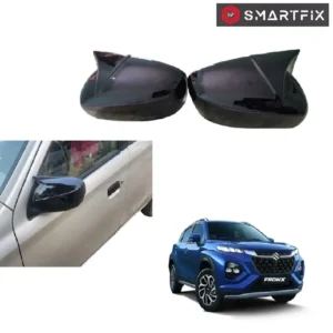 Batman Style Side Mirror Covers Plain without Cut for Fronx Sigma Model, Glossy Black, Set of 2 LH & RH