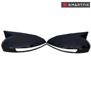 Batman Inspired Car Side Mirror Cover for Tata Safari with Indicator Cut, Glossy Black Finish, Set of 2 LH & RH