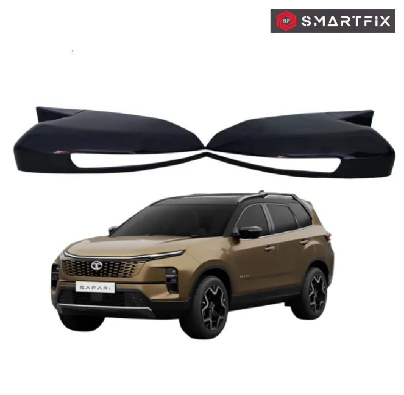 Batman Inspired Car Side Mirror Cover for Tata Safari with Indicator Cut, Glossy Black Finish, Set of 2 LH & RH - Image 2