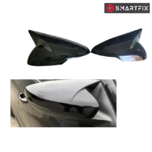 Batman Inspired Car Side Mirror Covers for XUV 400 (2023-NOW) with Indicator Cut | Glossy Black, Set of 2 LH & RH