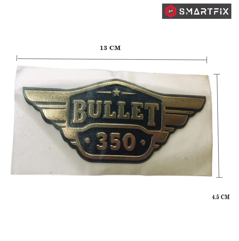 Royal Enfield & Bullet 350 Original Emblem Sticker Tank Monogram, Self Adhesive, Pack of 4, Gold - Image 7