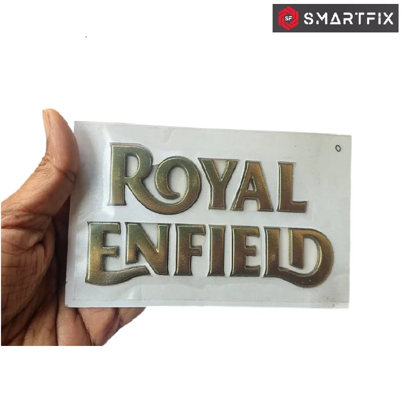 Royal Enfield & Bullet 350 Original Emblem Sticker Tank Monogram, Self Adhesive, Pack of 4, Gold - Image 4