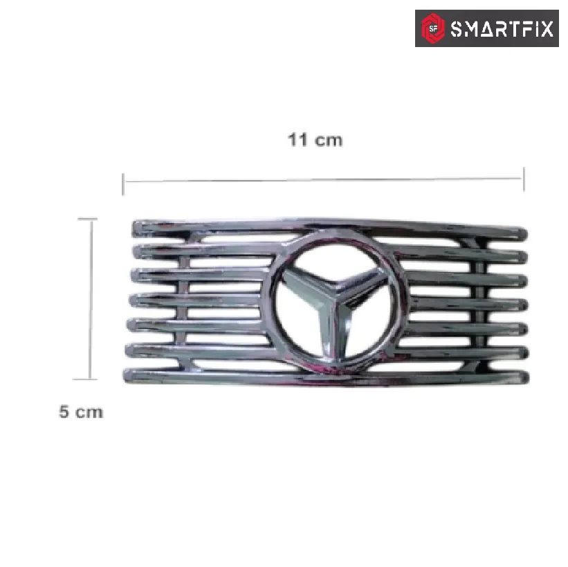 Car Side Lamp/Indicator Chrome Jali Frame Grill Cover, Triangle Design, Silver, Set of 2 - Image 2