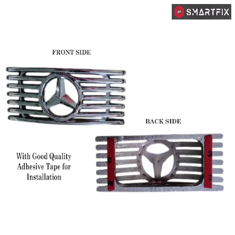Car Side Lamp/Indicator Chrome Jali Frame Grill Cover, Triangle Design, Silver, Set of 2 - Image 4