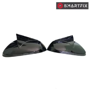 Batman Style Side Mirror Cover for Grand i10, Glossy Black Finish, Plain Without Indicator Cut, Set of 2 LH & RH