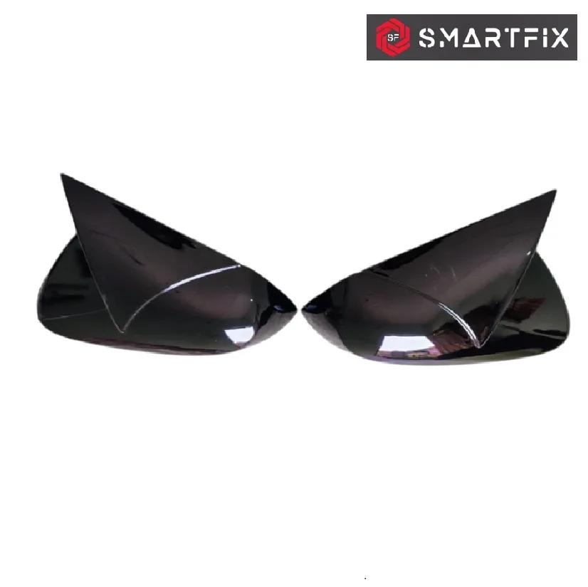 Batman Style Side Mirror Cover for Hyundai Xcent, Glossy Black Finish, Plain Without Indicator Cut, Set of 2 LH & RH - Image 2