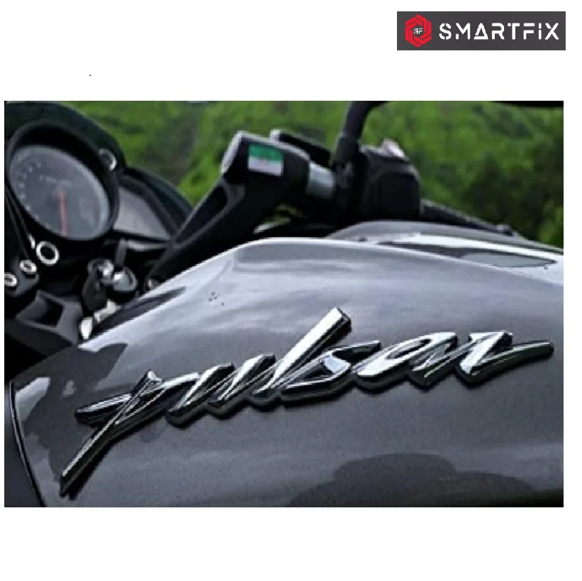 Pulsar Motorcycle/Bike 3D Chrome Sticker | Dark Grey Tank Logo Set of 2 - Image 4