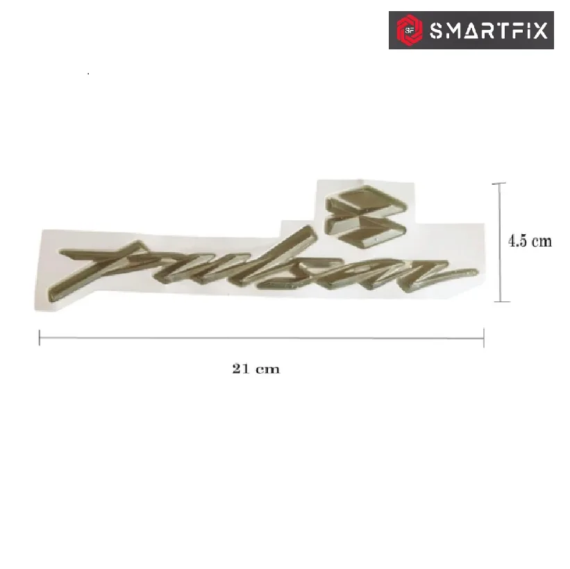 Pulsar Motorcycle/Bike 3D Chrome Sticker | Dark Grey Tank Logo Set of 2 - Image 3