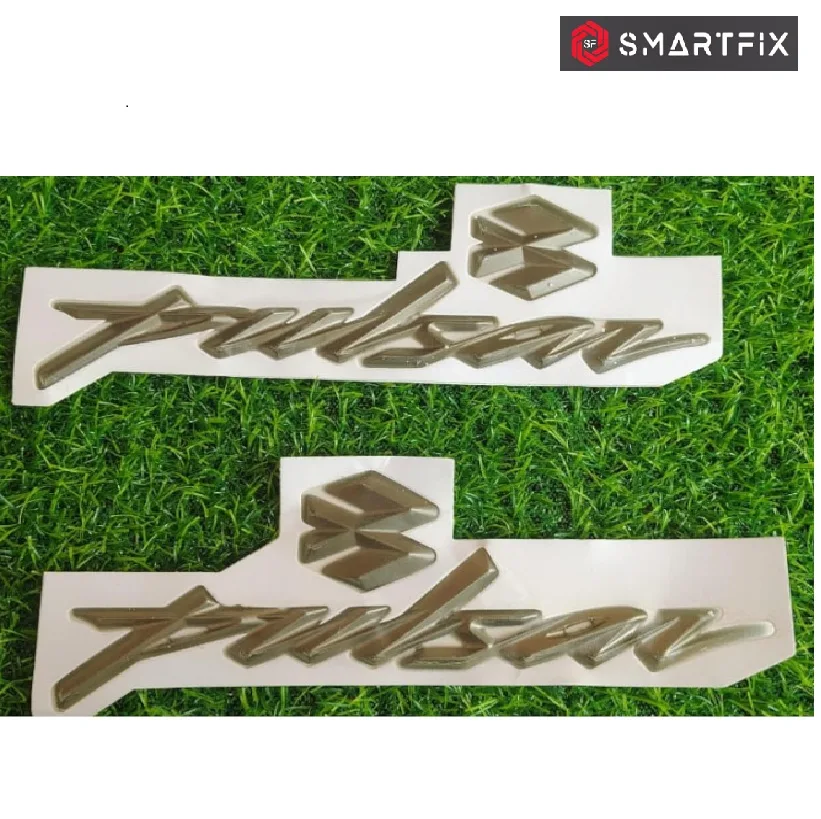 Pulsar Motorcycle/Bike 3D Chrome Sticker | Dark Grey Tank Logo Set of 2 - Image 5