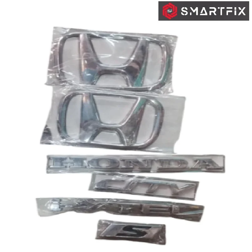 Honda City i-VTEC S Chrome Emblem Badge Logo Kit, Set of 6