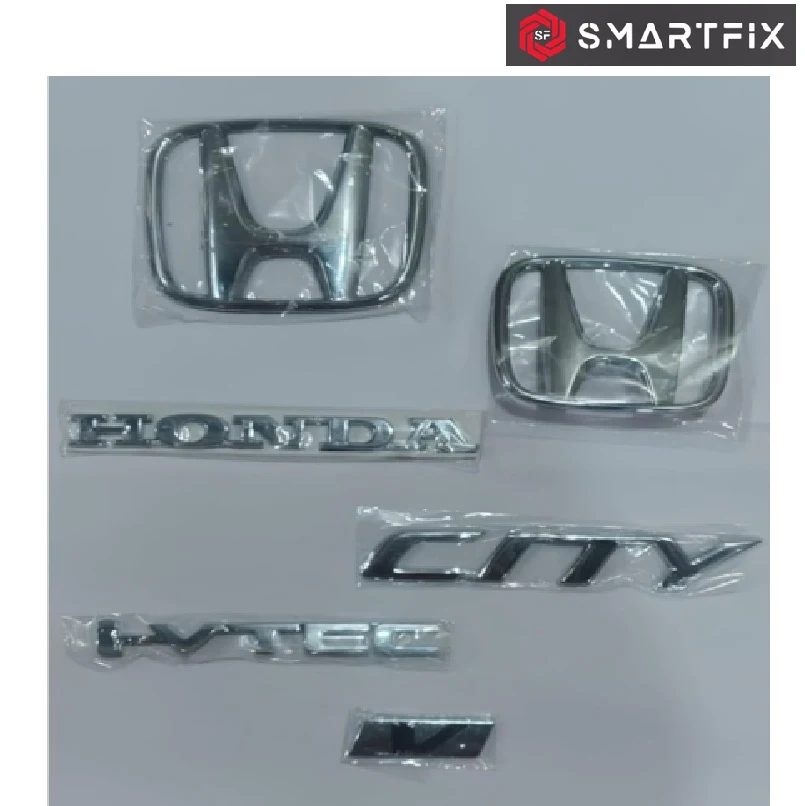 Honda City i-VTEC V Chrome Emblem Badge Logo Kit, Set of 6