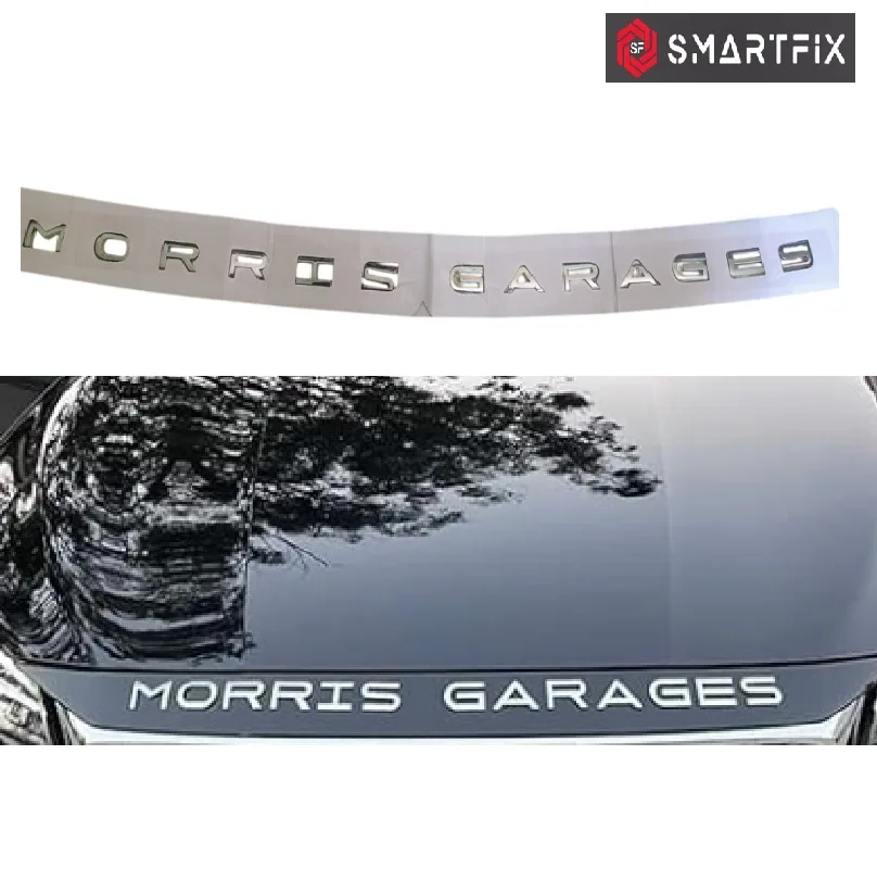 Morris Garages 3D Bonnet Letter, Self Adhesive, Pack of 1, Silver