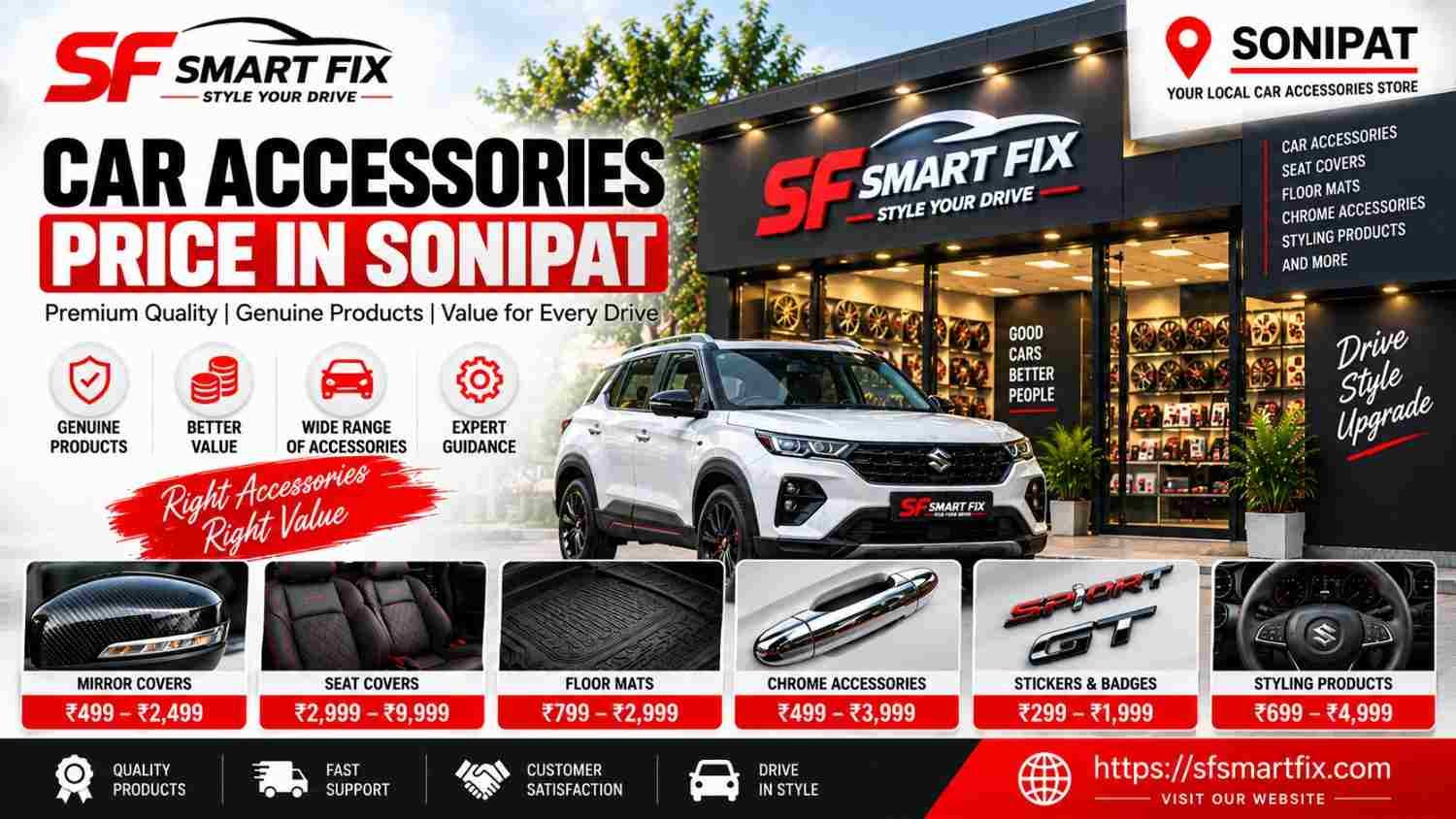 car accessories price in Sonipat